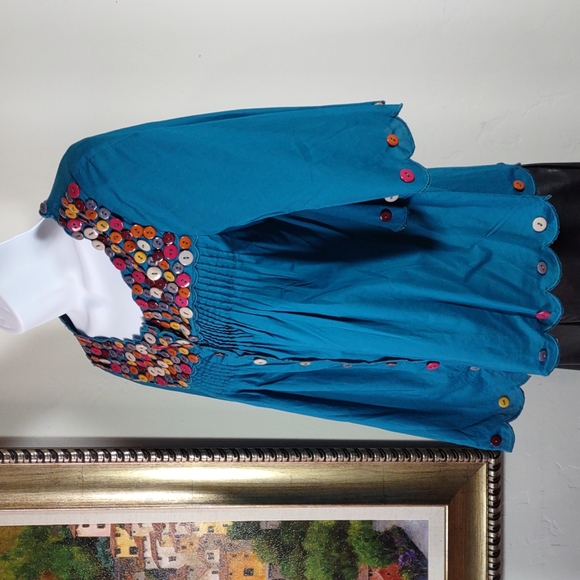 Hippy Indy Embellished Button Front Top - Picture 3 of 7